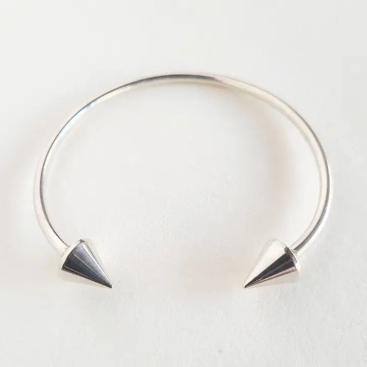 Silver Spike Bangle Cuff Bracelet