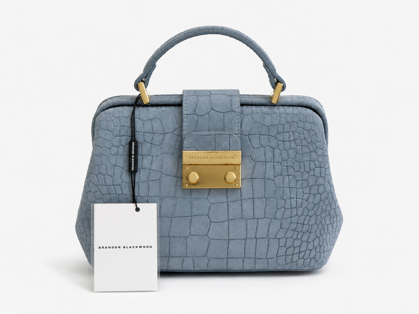 Brandon Blackwood Doctor Elizabeth Suede Croc Bag