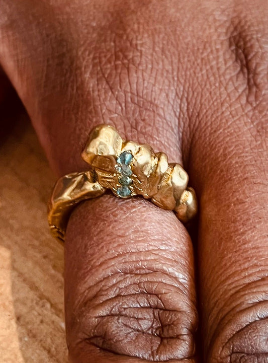 Wata Seafoam Tourmaline Wave Ring (South Africa - One of a Kind)