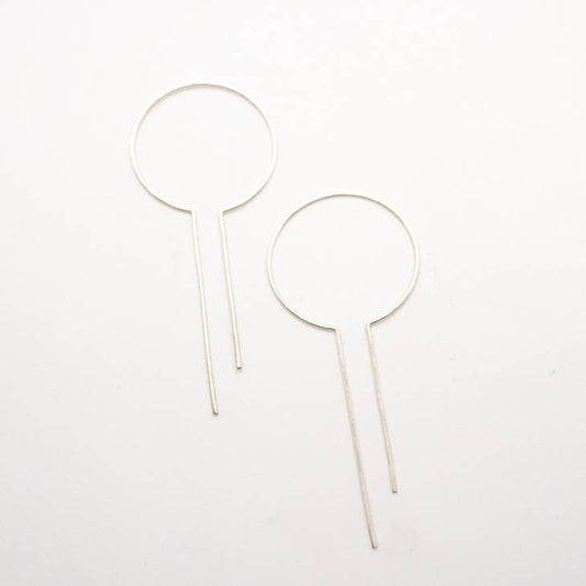 Sterling Silver Open Bar Hoop Earrings