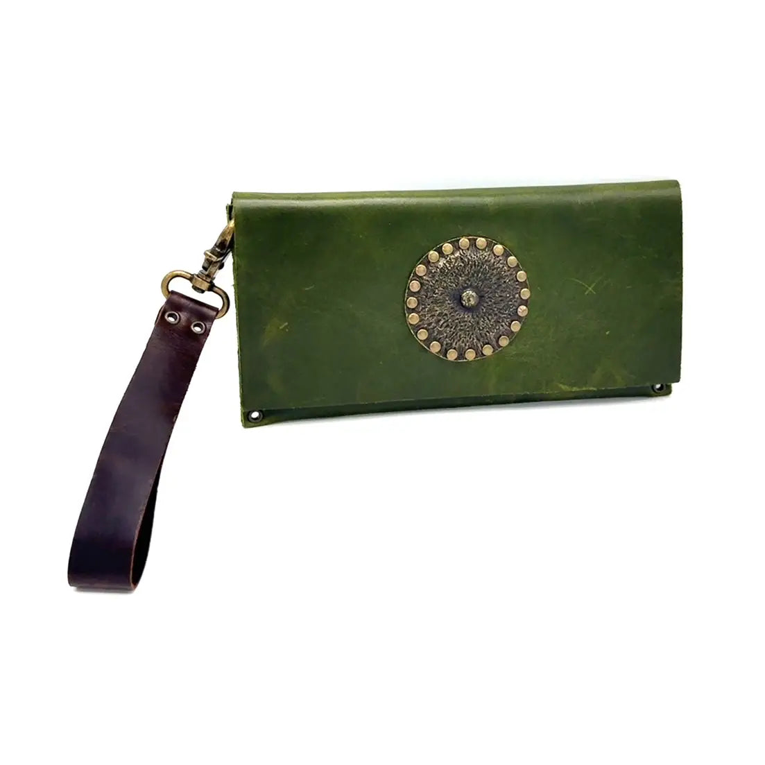 Round Medallion Wristlet Clutch