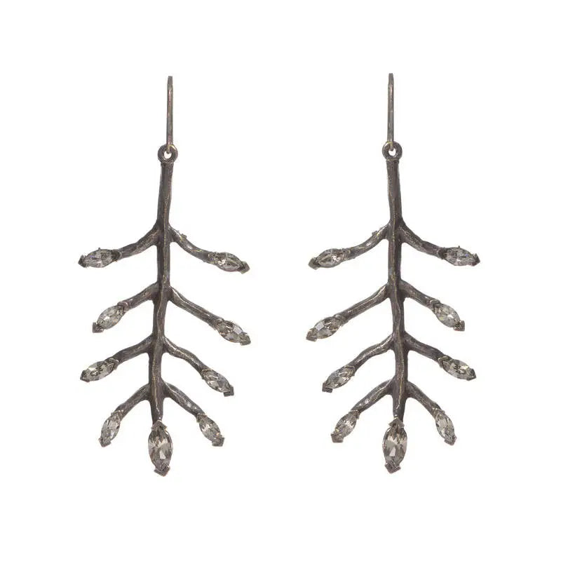 Crystal Branch Earrings Handcrafted