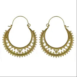 Bordeaux Brass Hoop Earrings