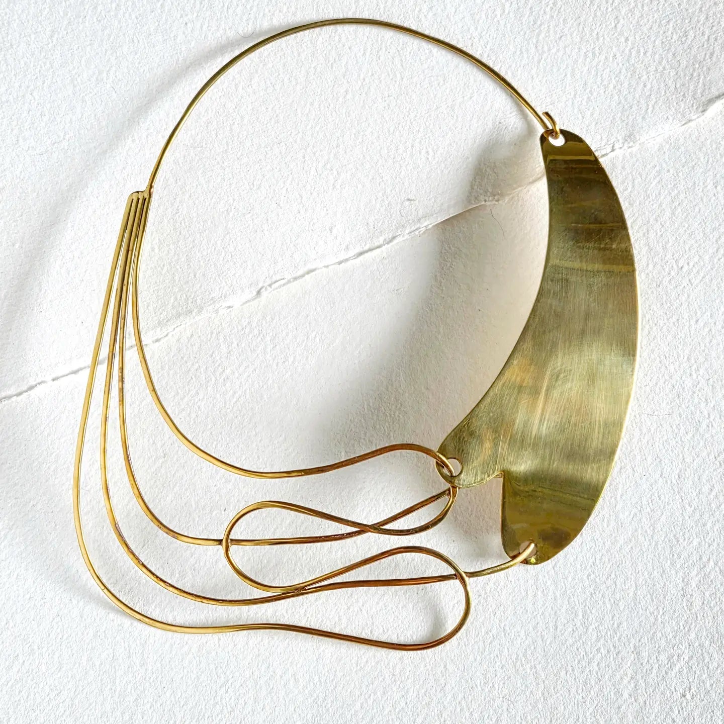 Brass Art Wire Storm Collar Choker Necklace