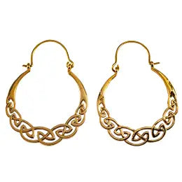 Celtic Knot Brass Hoop Earrings
