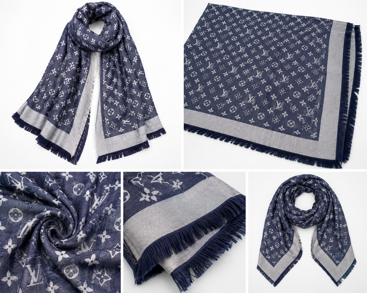 Louis Vuitton Monogram Scarf – Blue