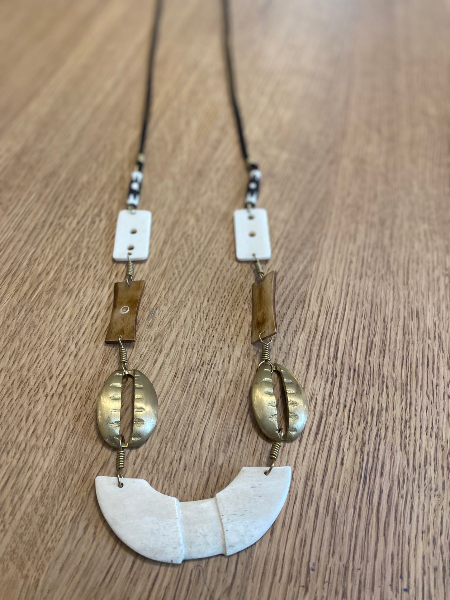Cowrie & Batik Mwangi Necklace (One of a Kind)