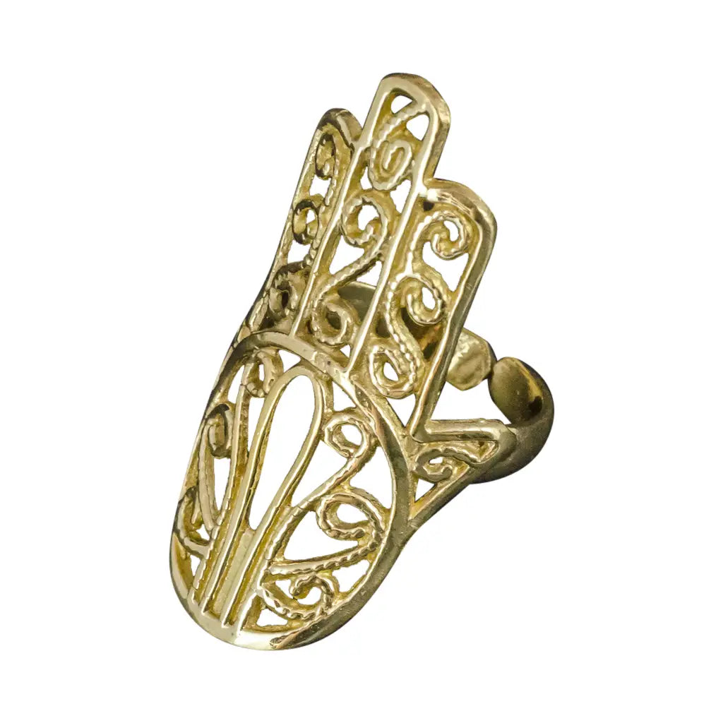 Hamsa Brass Ring (Adjustable)
