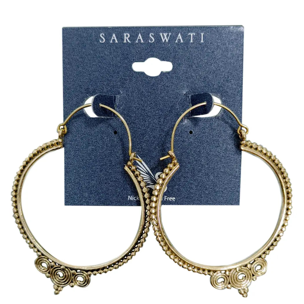 Rouen Brass Hoop Earrings