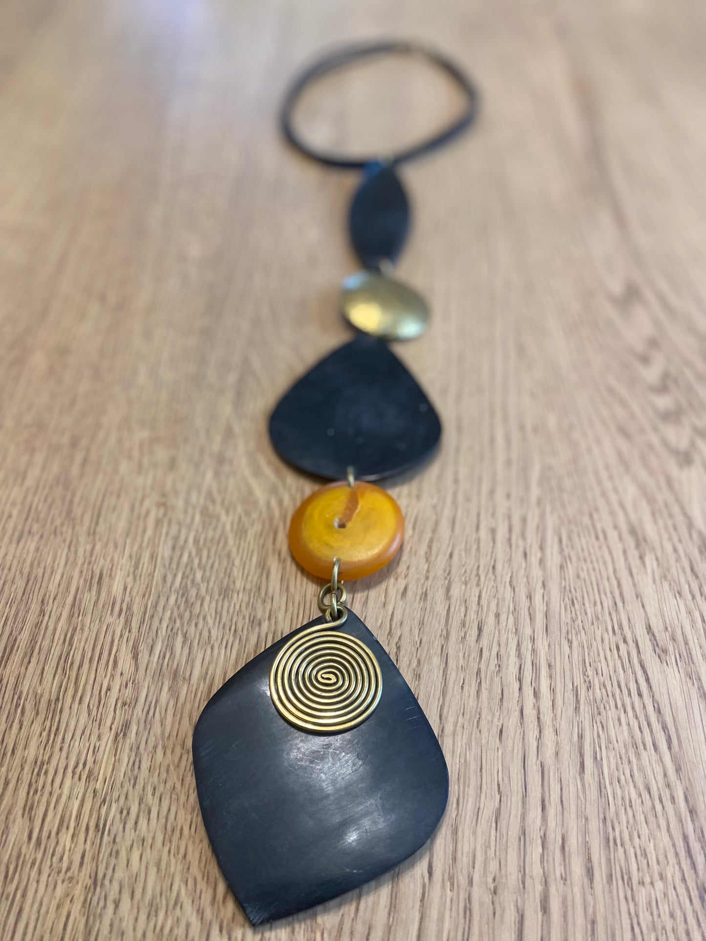 Mwangi Bone & Amber Pendant Necklace