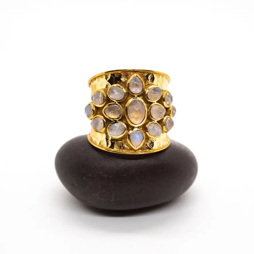 Moonstone Cluster Ring
