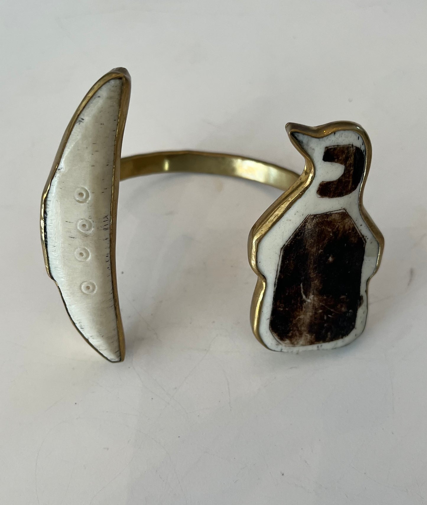 Mwangi Batik Bone Double Sculpted Brass Bracelet Cuff