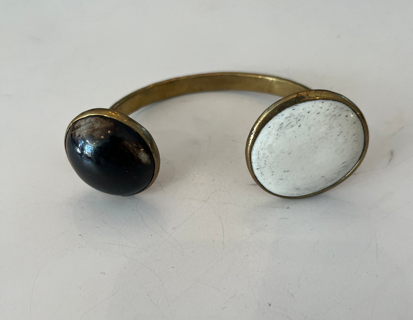 Mwangi Batik Bone Double Sculpted Brass Bracelet Cuff