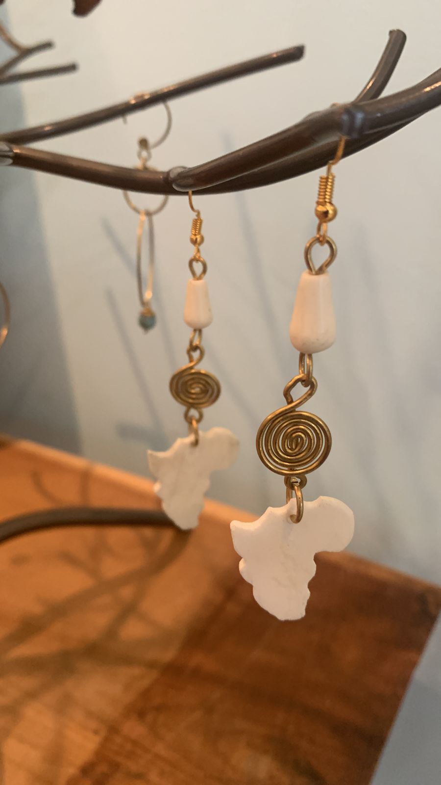Africa Brass and Bone Continental Earring