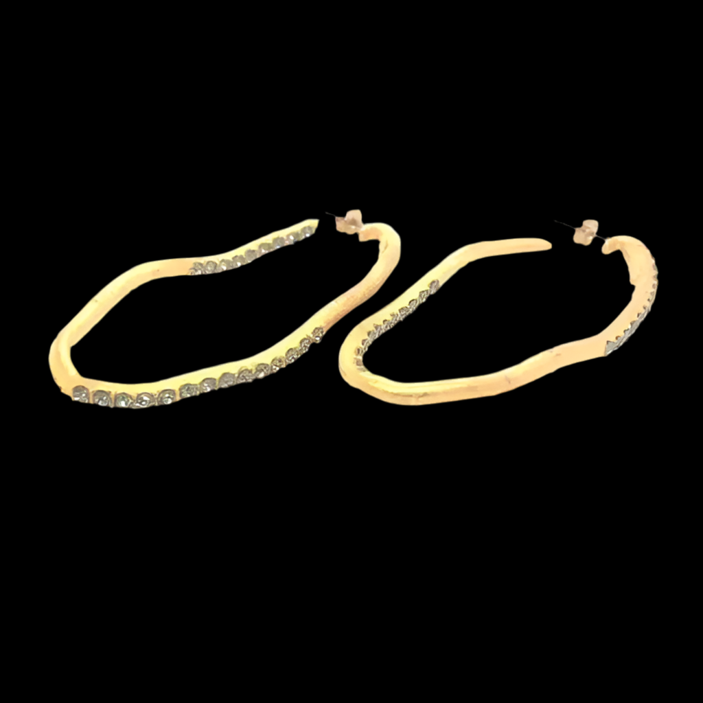 Golden Wave Squiggle Hoops