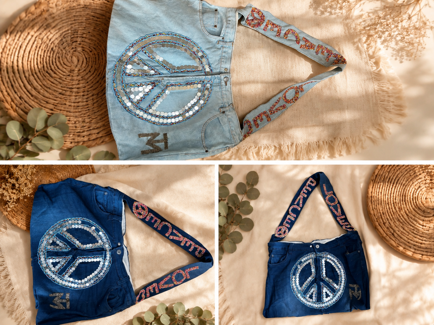 Peace and Love TM Denim Bag