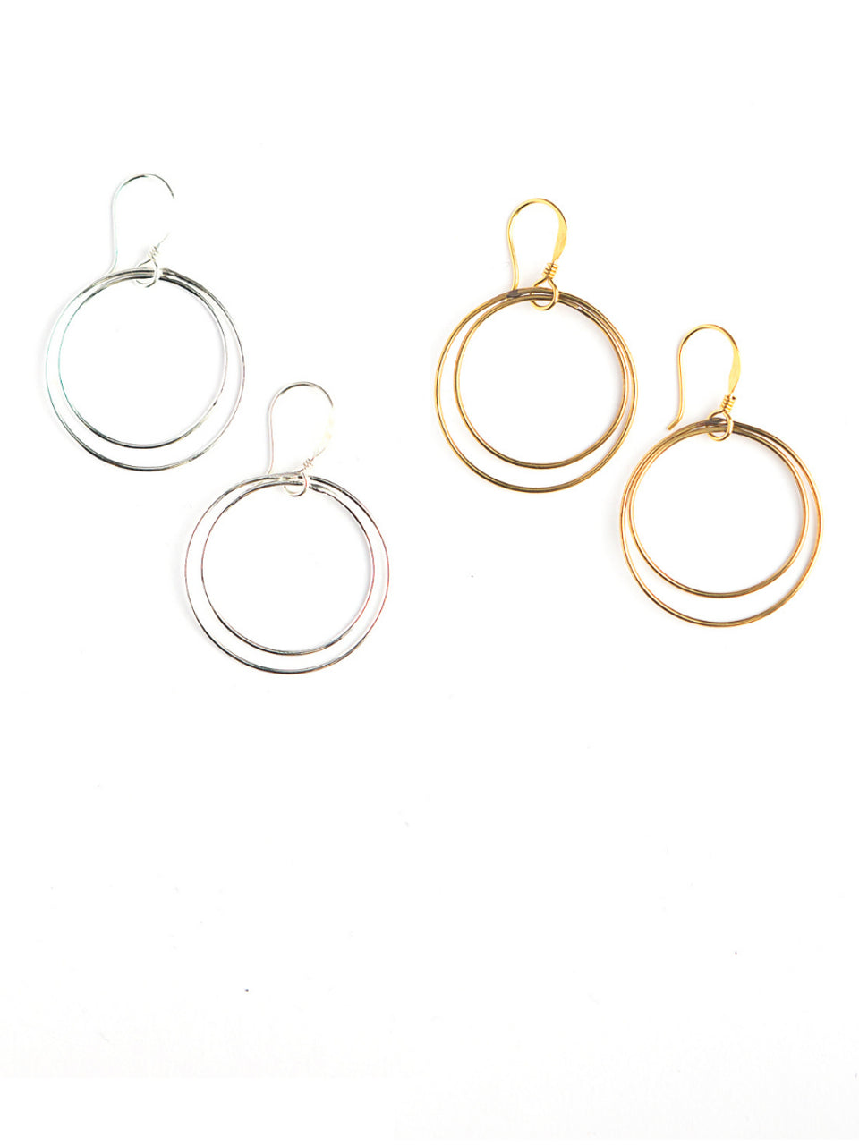Double Moon Earrings Silver