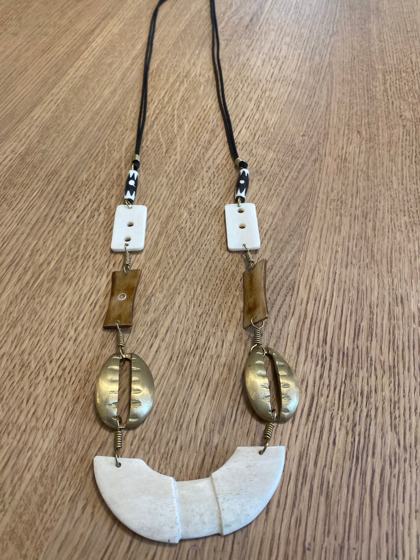 Cowrie & Batik Mwangi Necklace (One of a Kind)