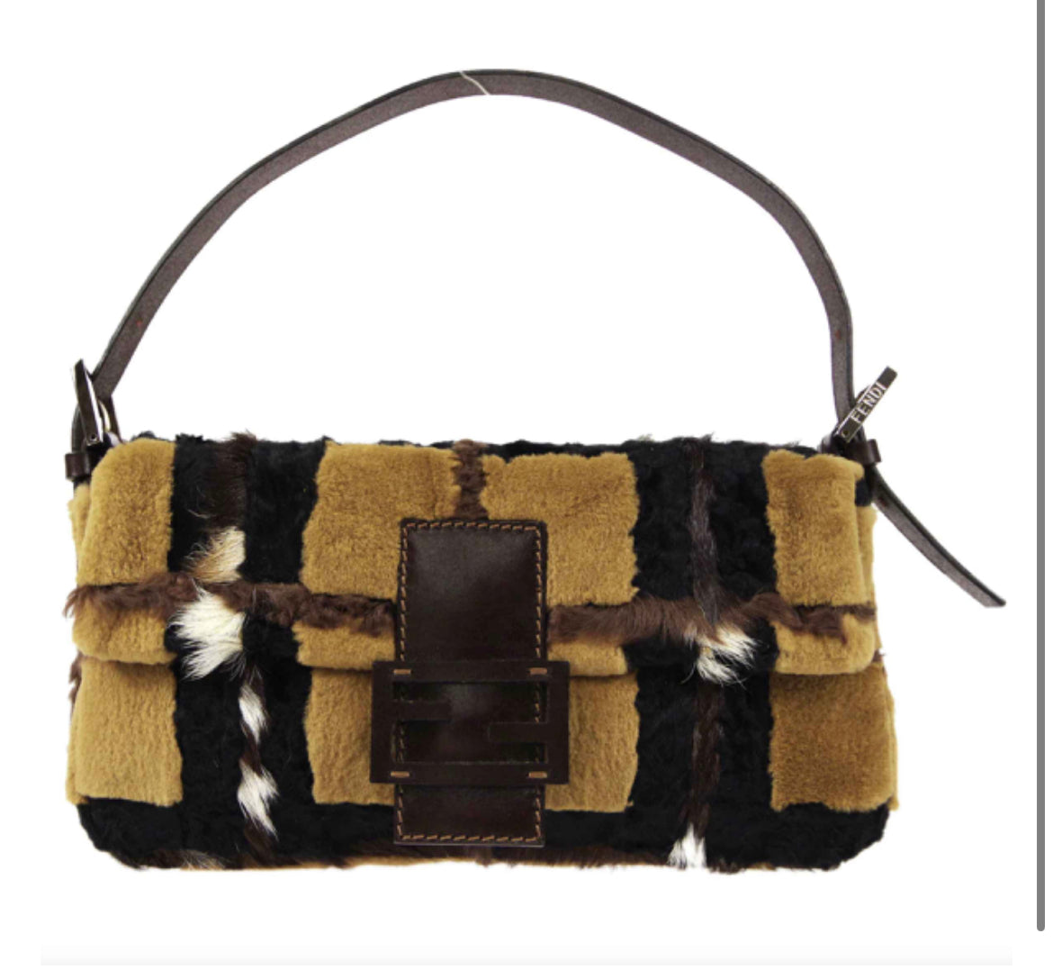Fendi Brown Fur Baguette