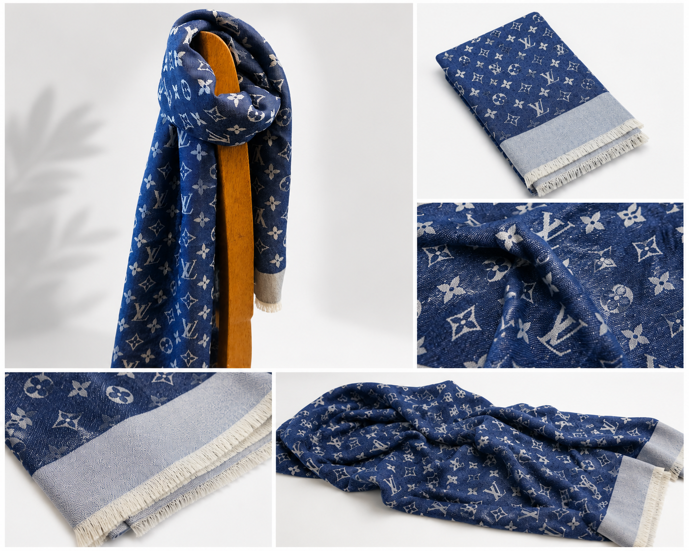 Louis Vuitton Monogram Denim Silk Shawl
