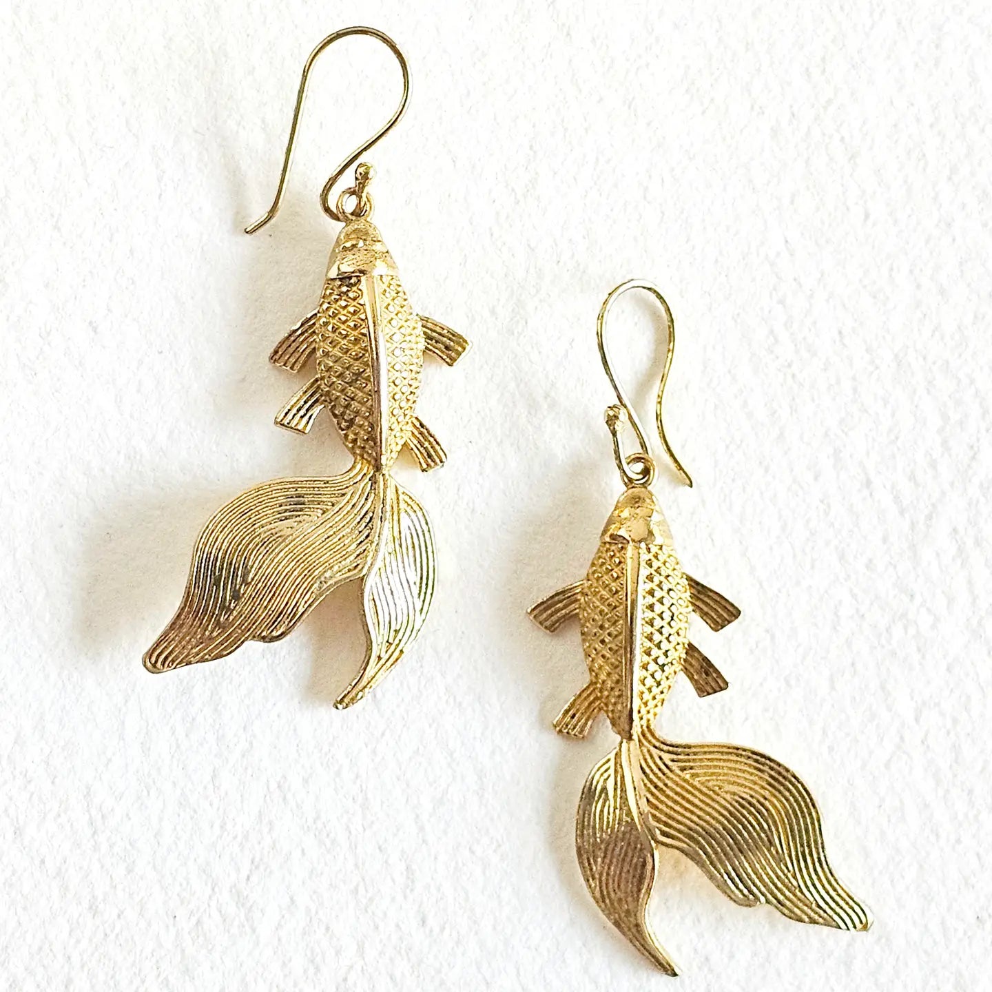 Brass Koi Fish Earrings