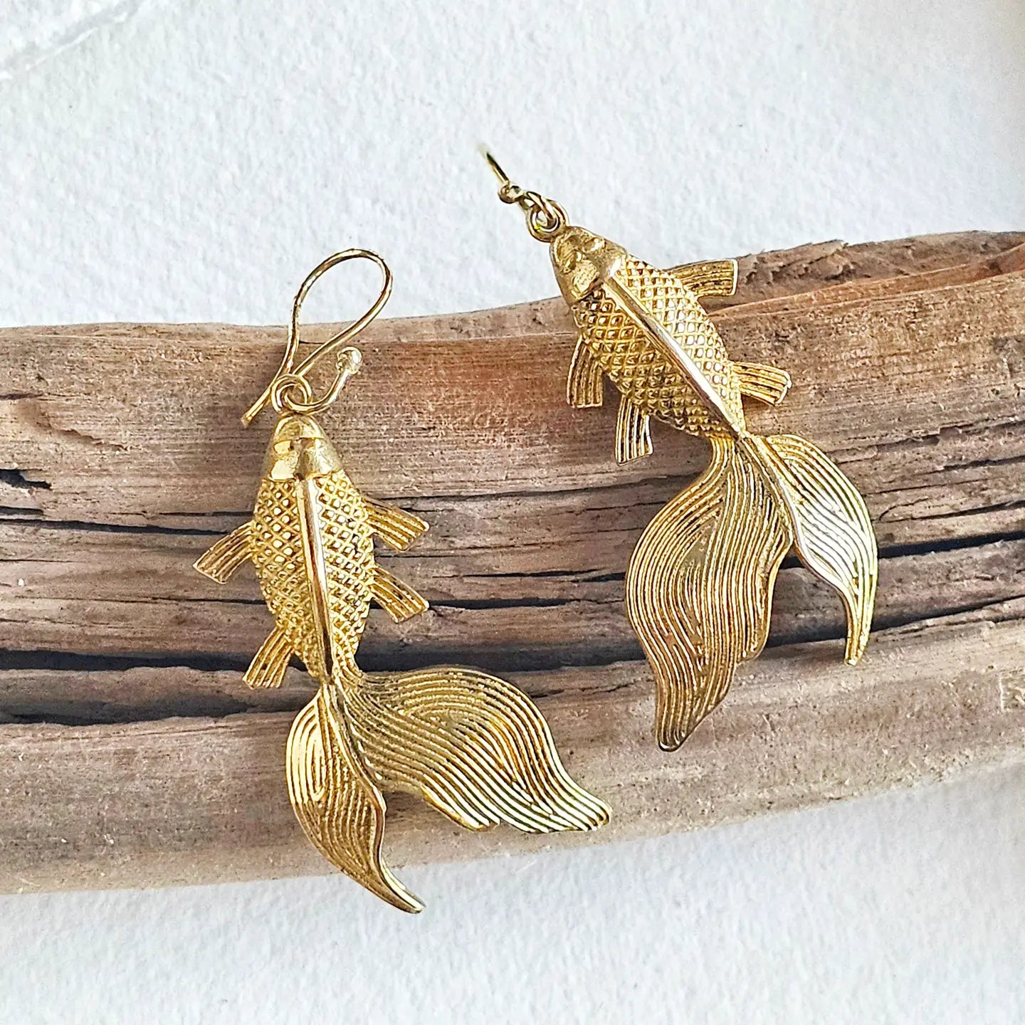 Brass Koi Fish Earrings