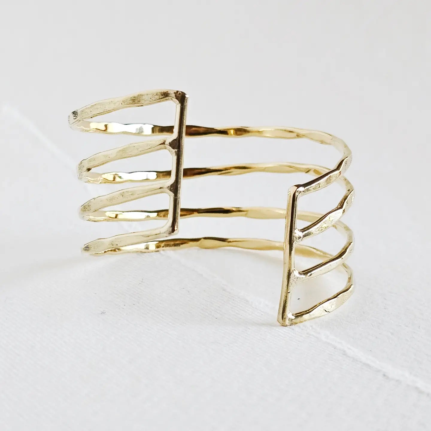 Brass Multi Layered Wire Cuff Bracelet - Bohemian Style