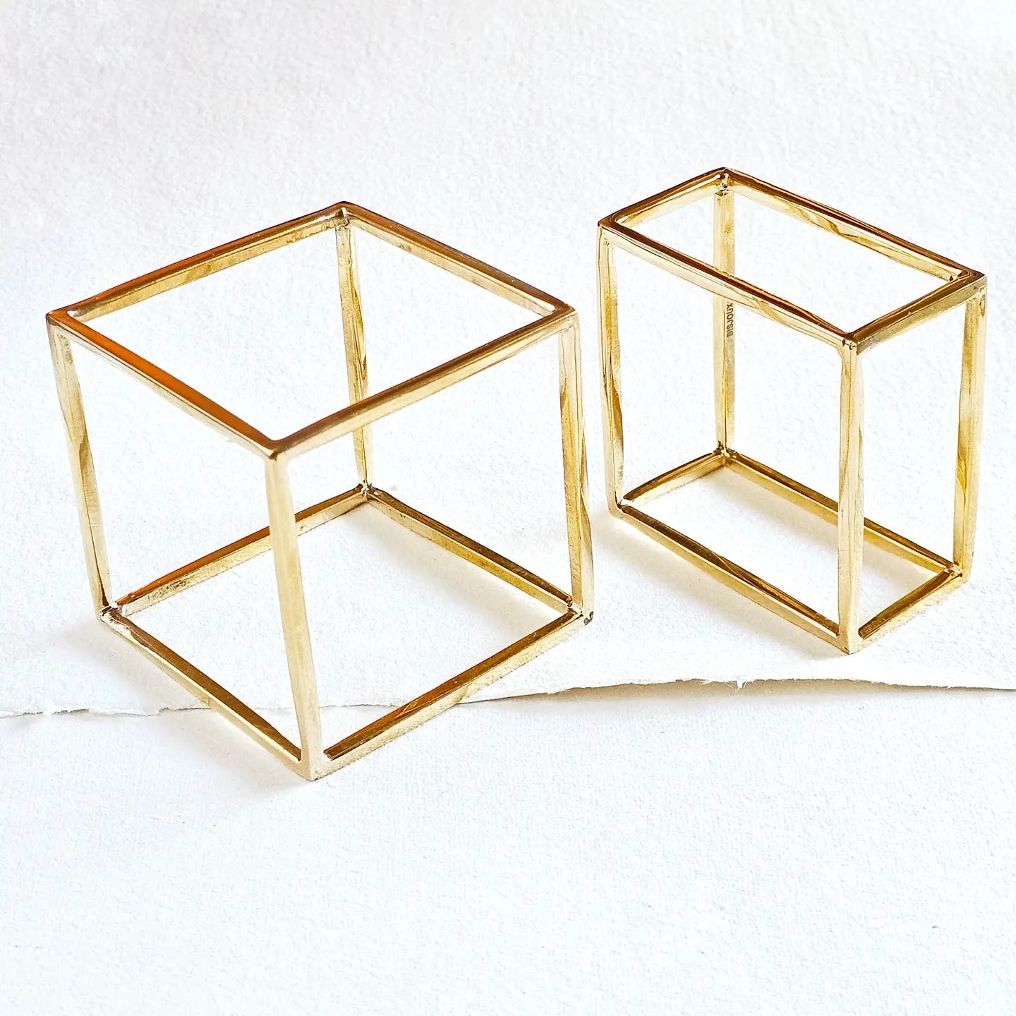Brass Bold Square Cube Bangle