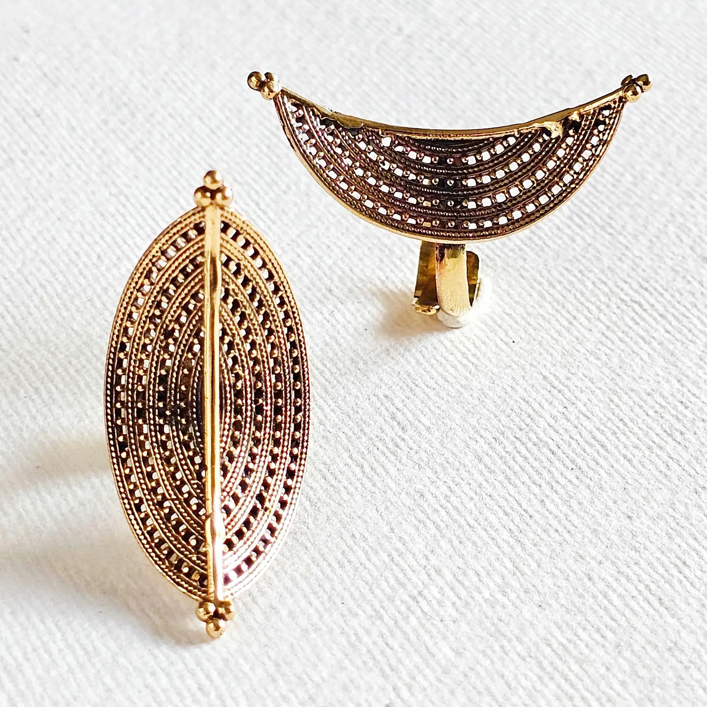 Brass Ethnic Curve Ring