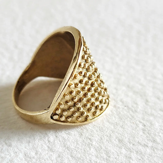 Studded Circle Brass Ring