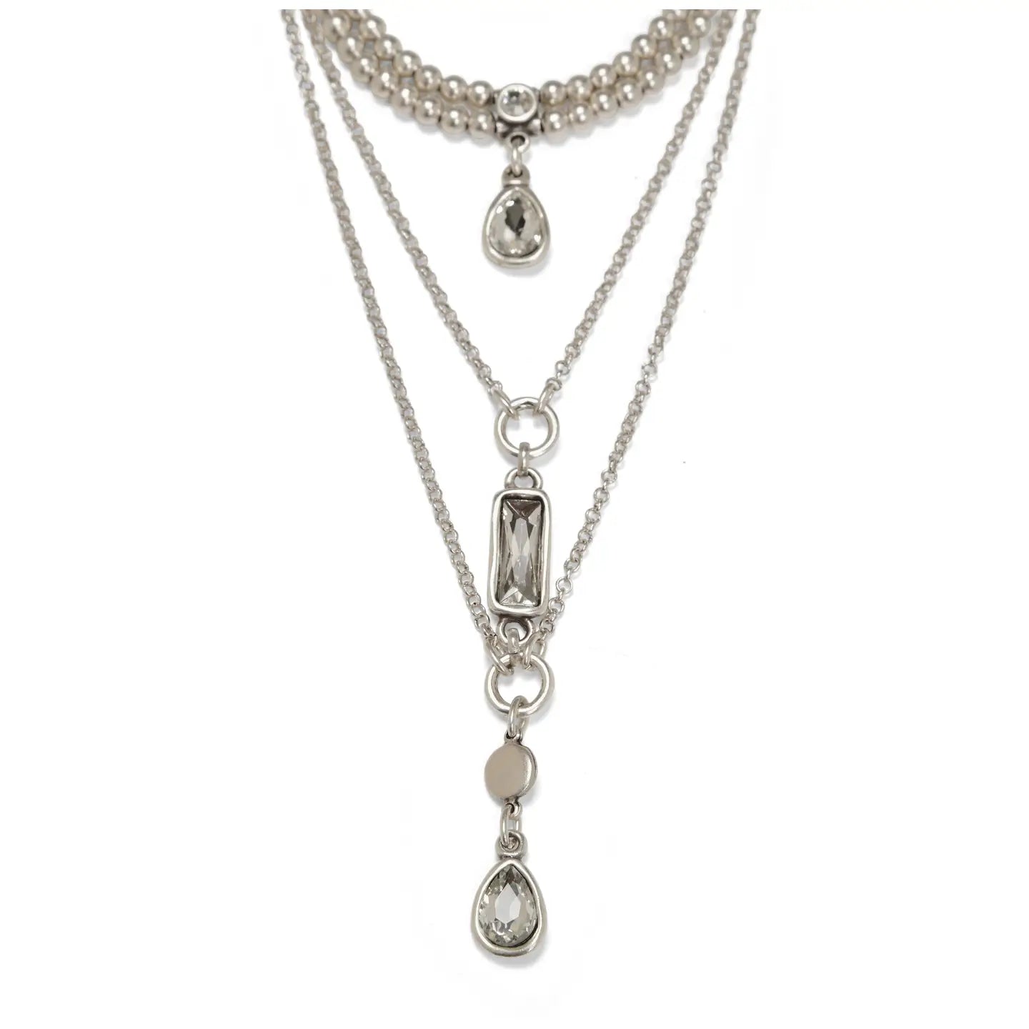 Angel Pewter Crystal Necklace