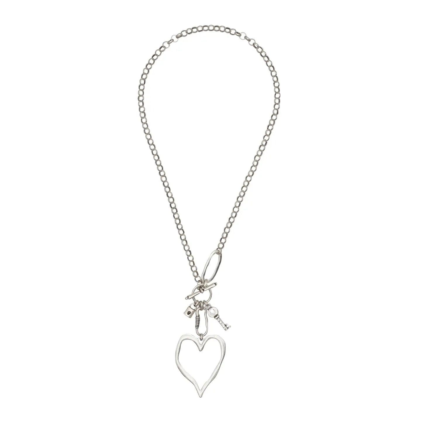 Big Heart Pewter Necklace