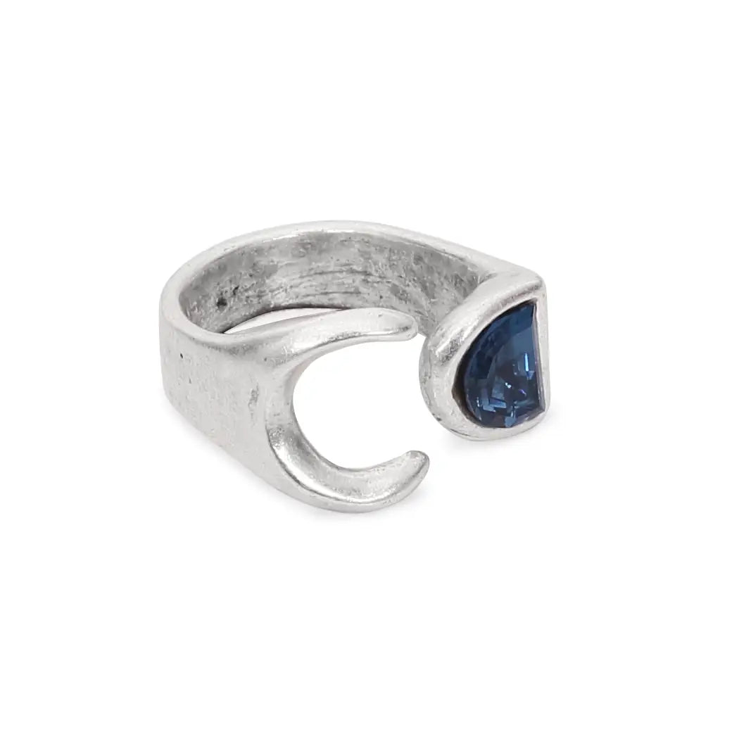 Bluemoon Crystal Brass Ring