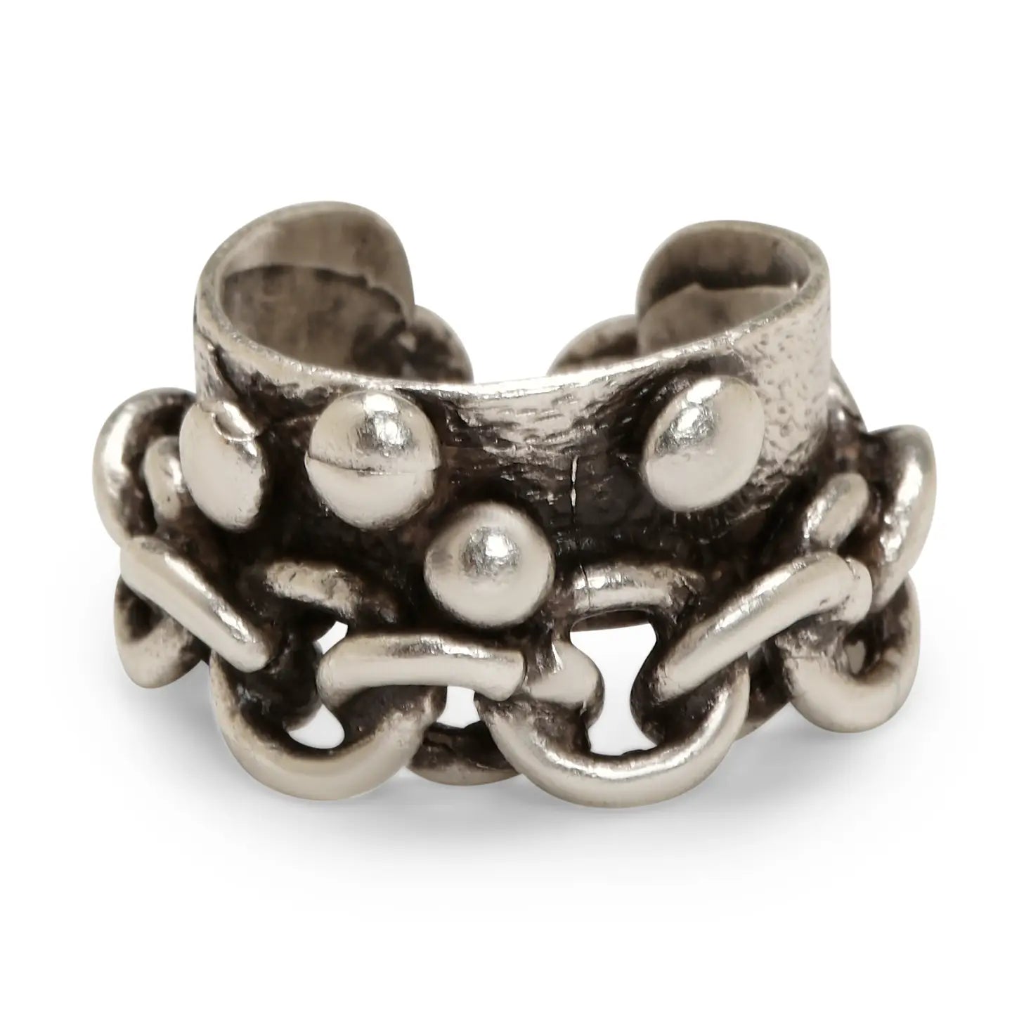 Chain and Ball Brass Ring