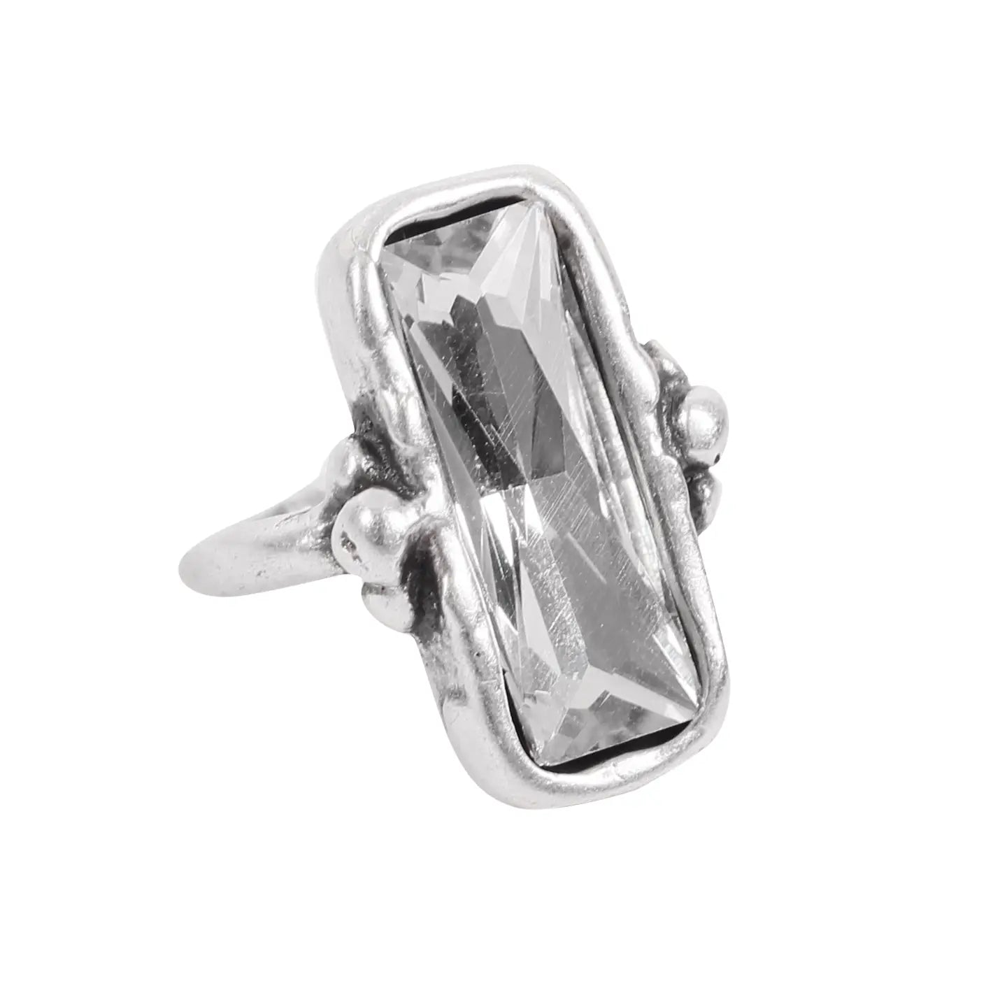 Bar Crystal Silver Ring