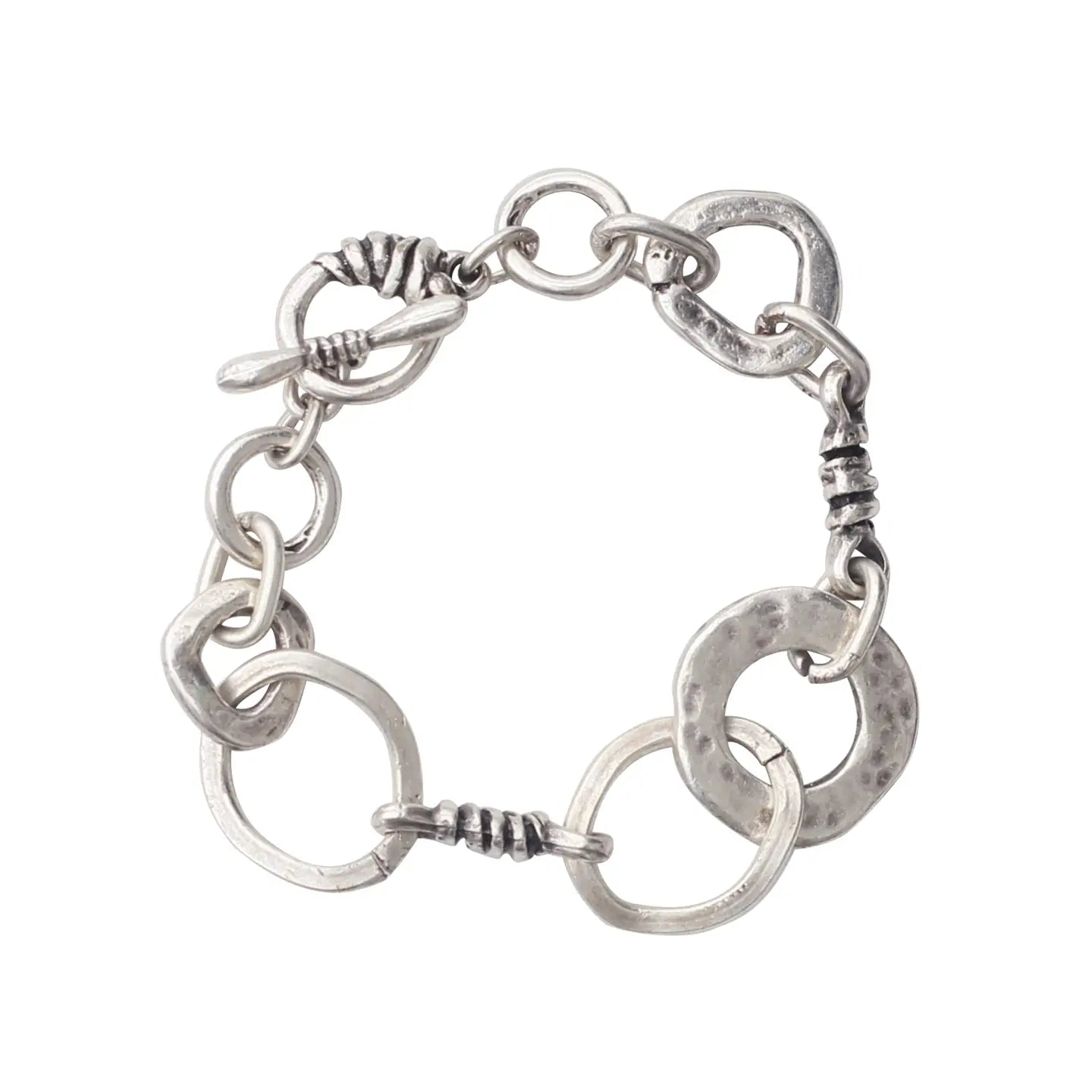 Handmade Pewter Link & Chain Bracelet
