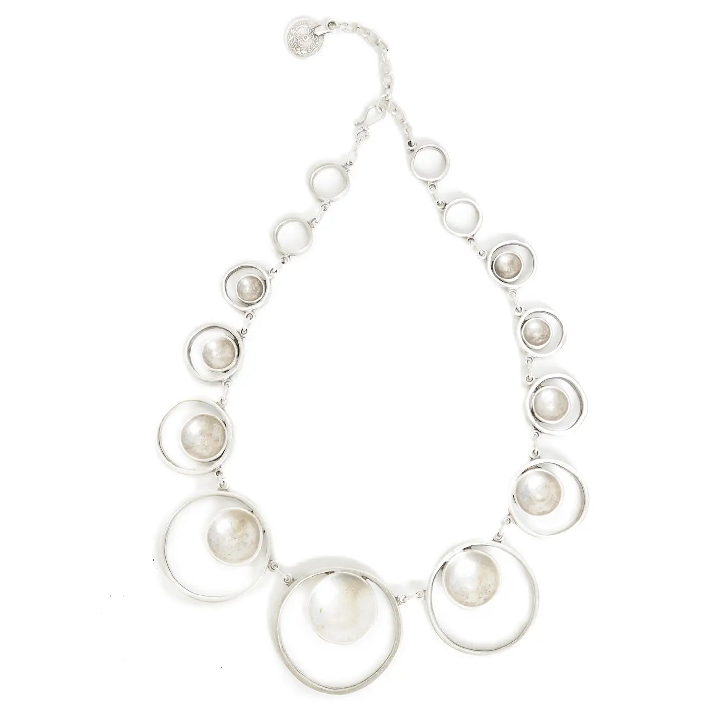 Multi Circle Pewter Necklace