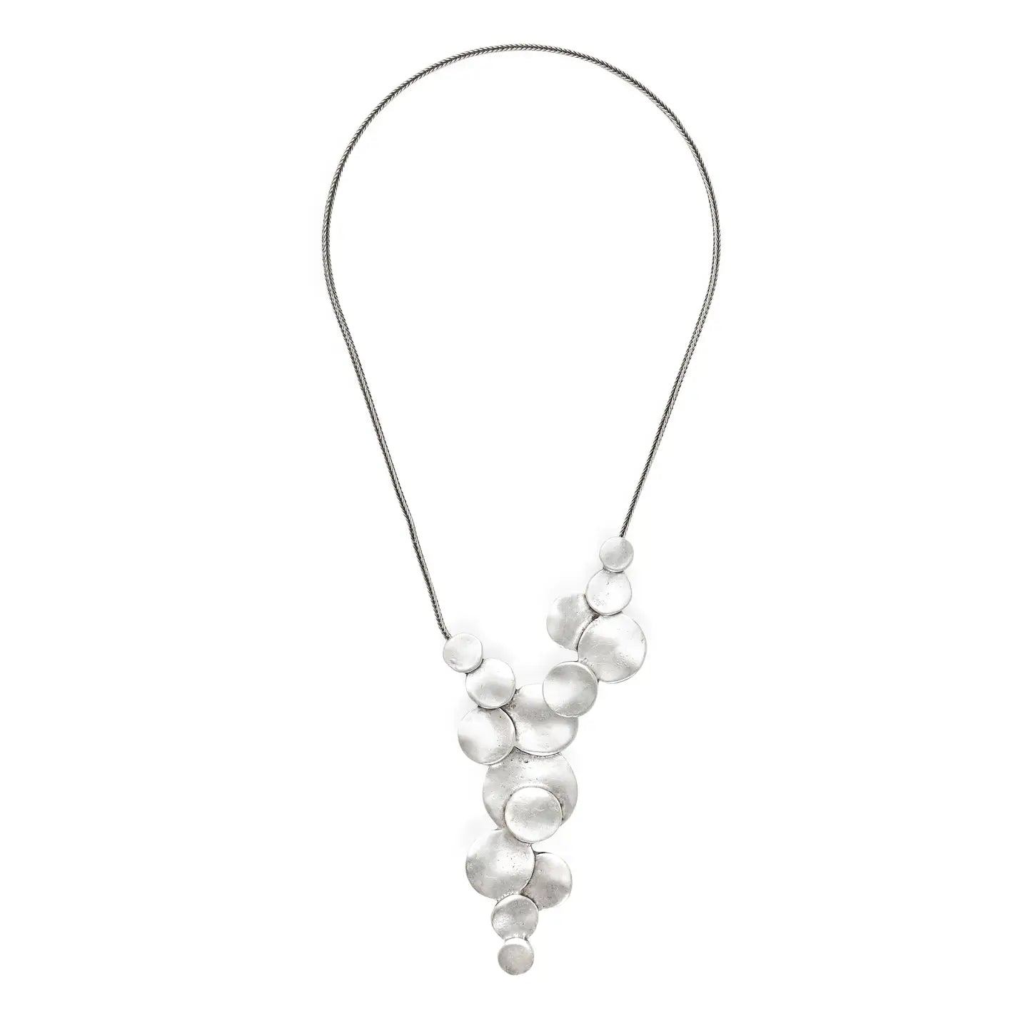 Layered Circle Pewter Necklace