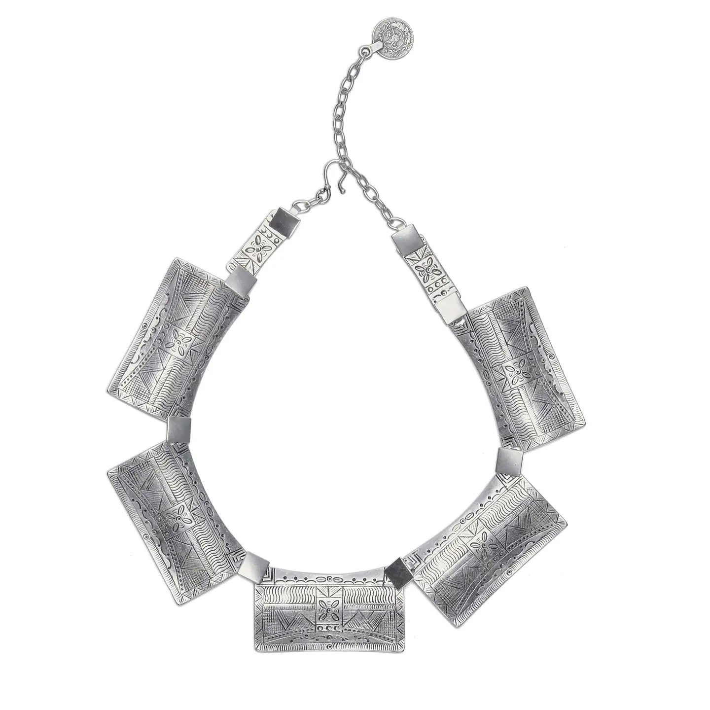 Rectangle Pewter Necklace