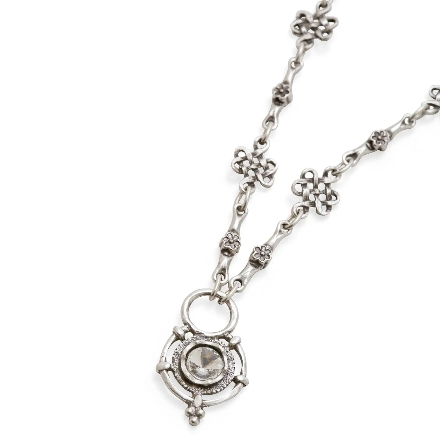Long Crystal Flower Necklace