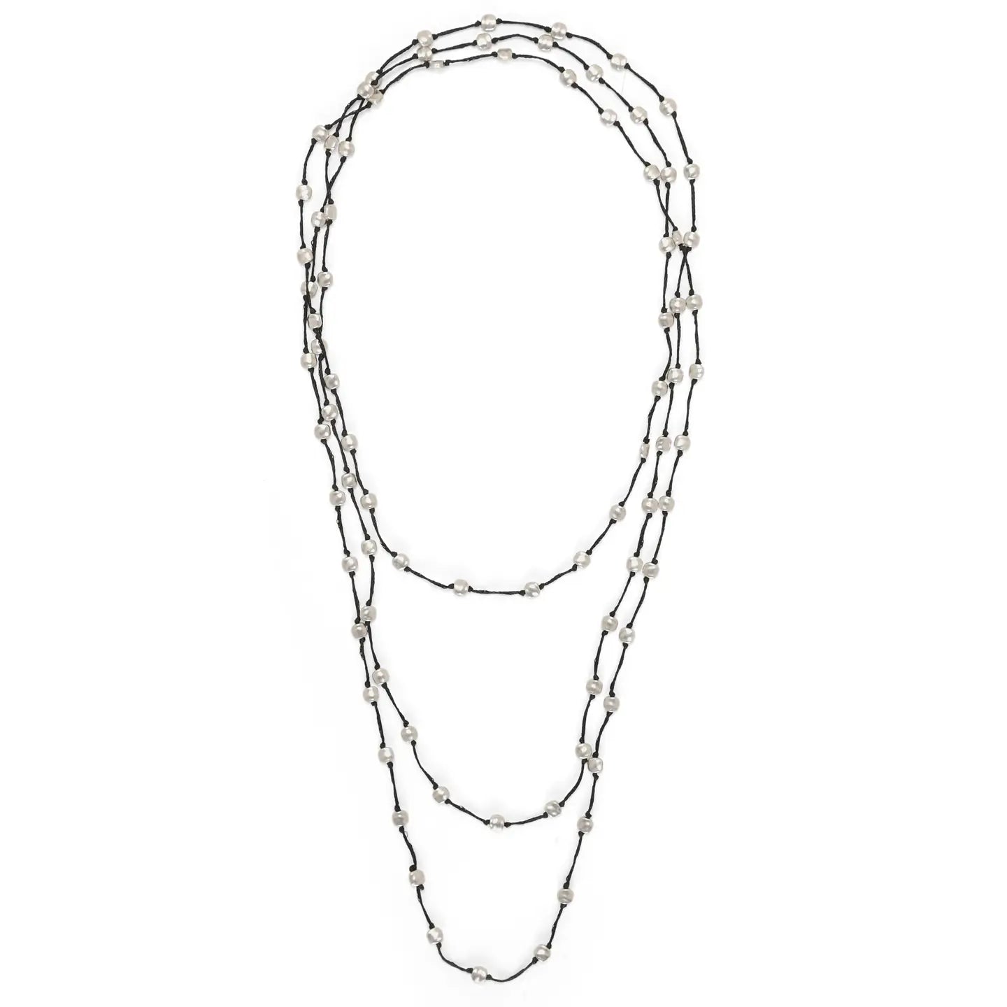 Beaded Circular Pewter Necklace
