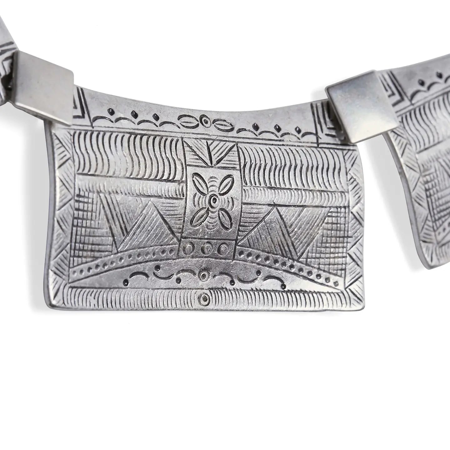 Rectangle Pewter Necklace