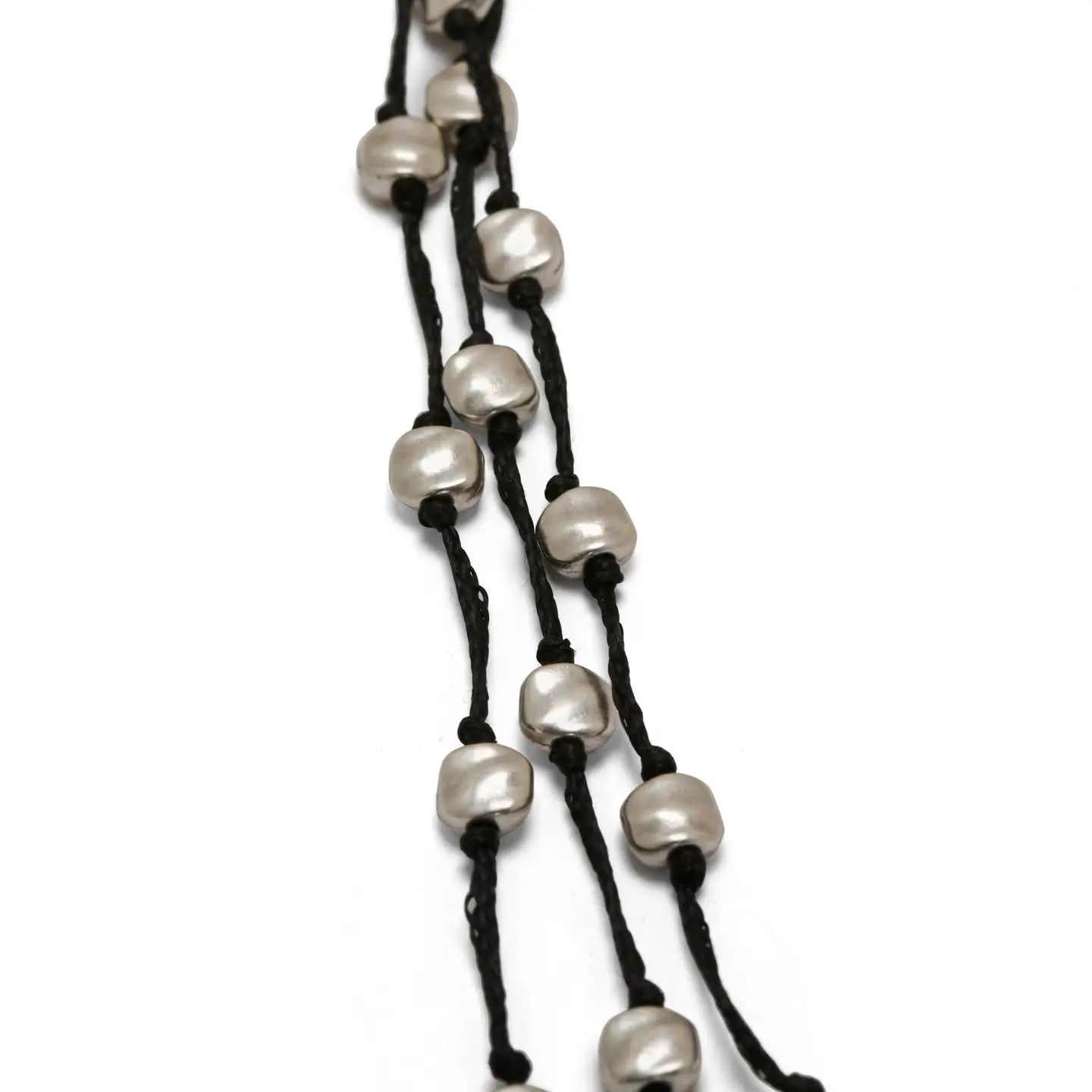 Beaded Circular Pewter Necklace