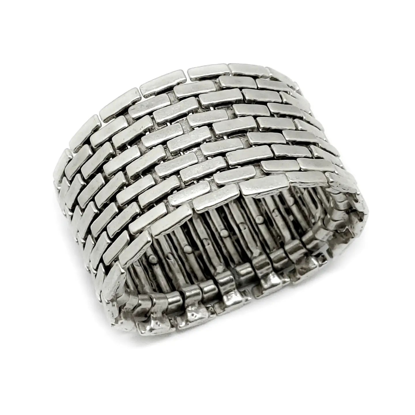 Stacked Square Pewter Bracelet