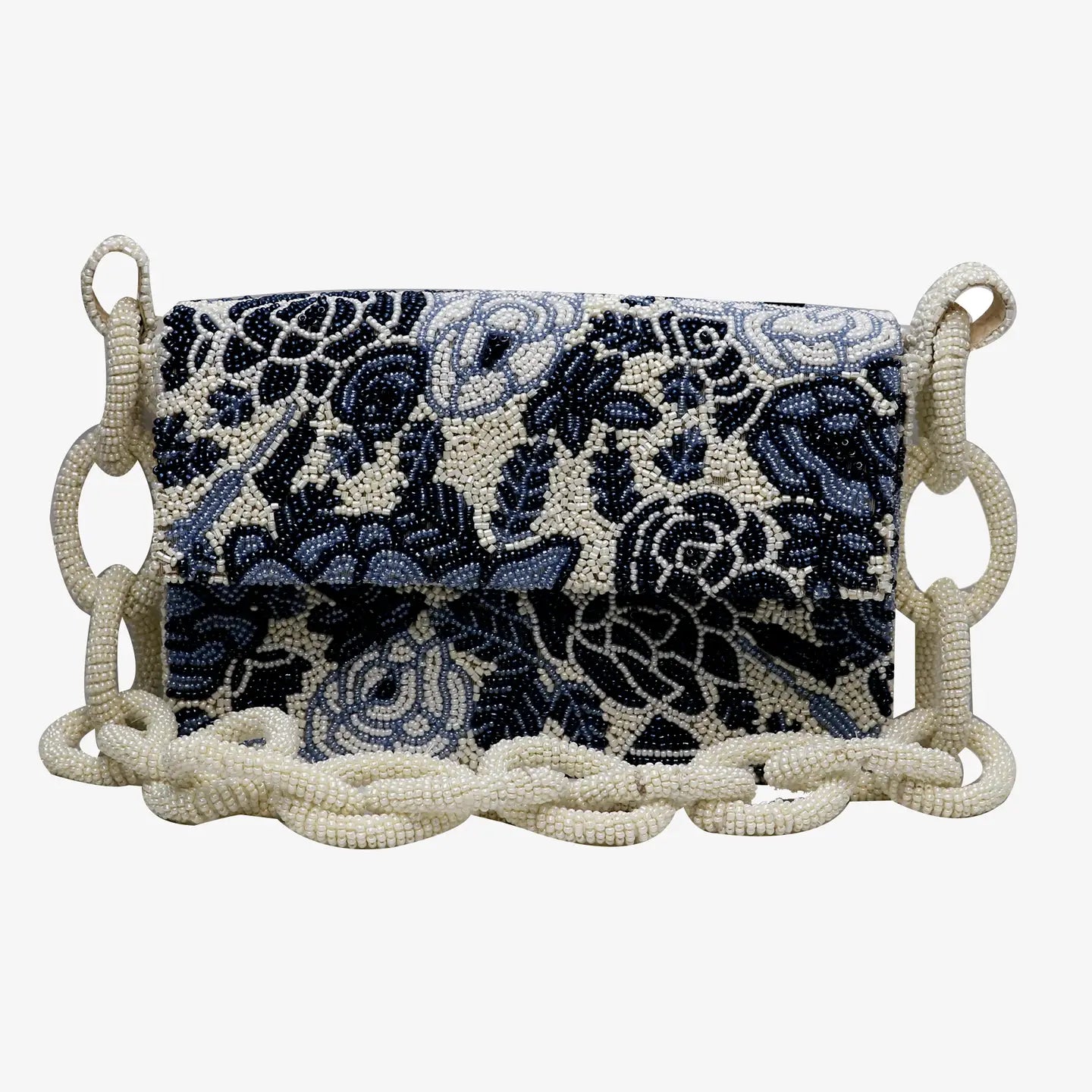 CHB Blue Roses Beaded Bag