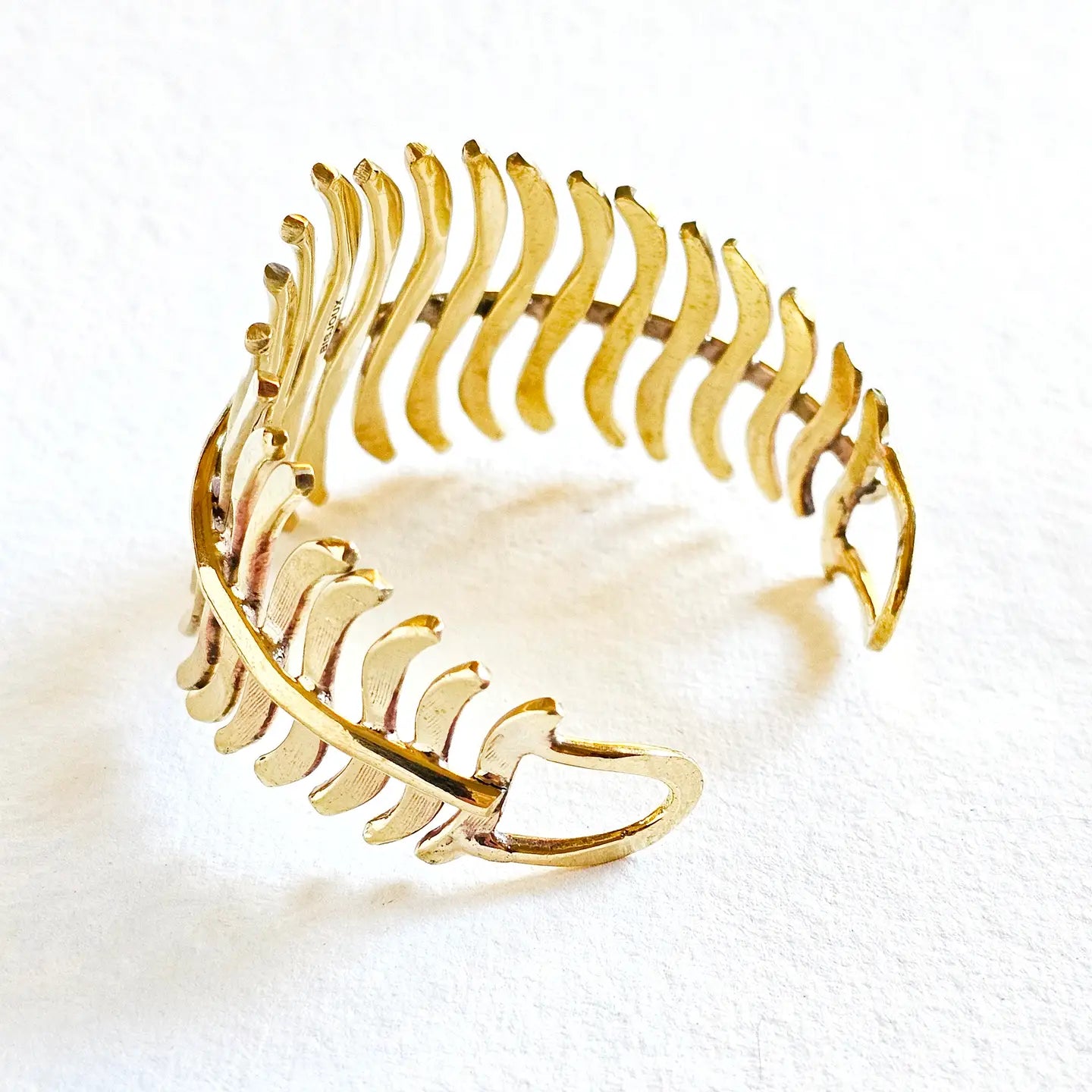 Brass Leaf Design Cuff