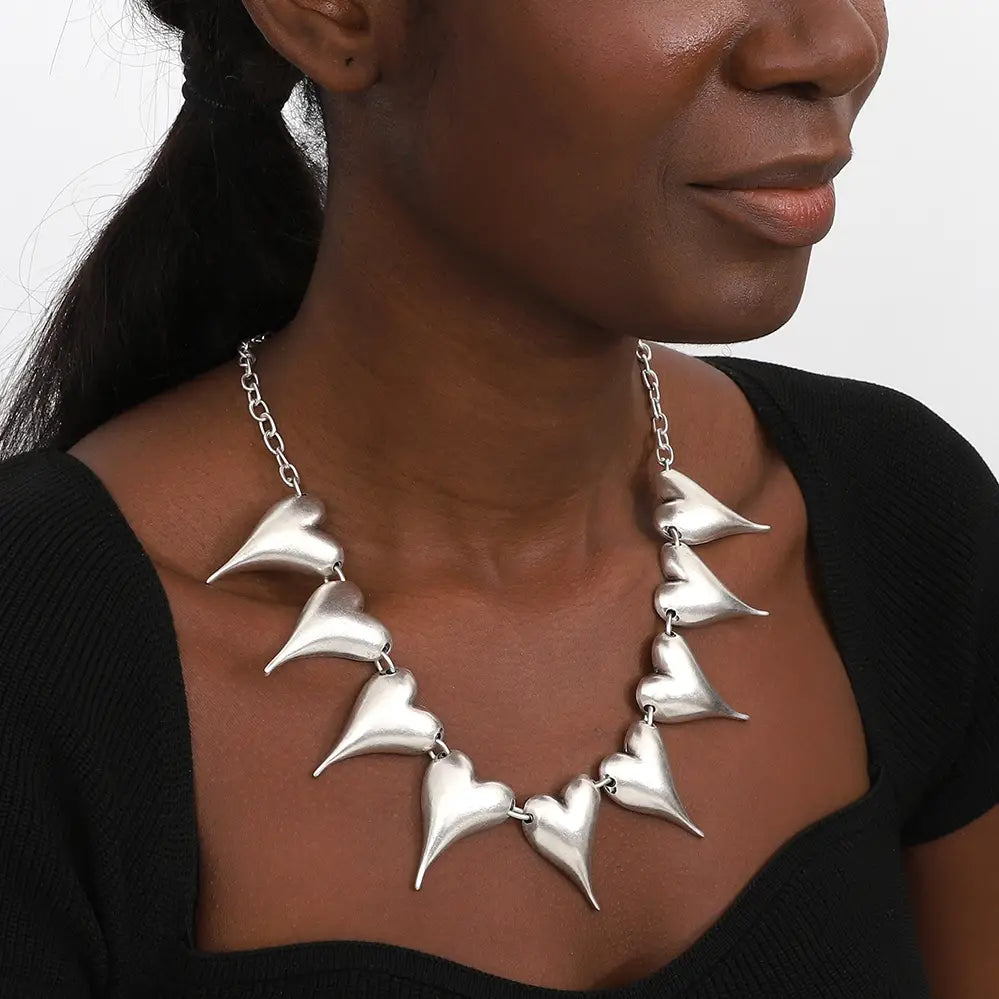 Open Heart Silver Necklace