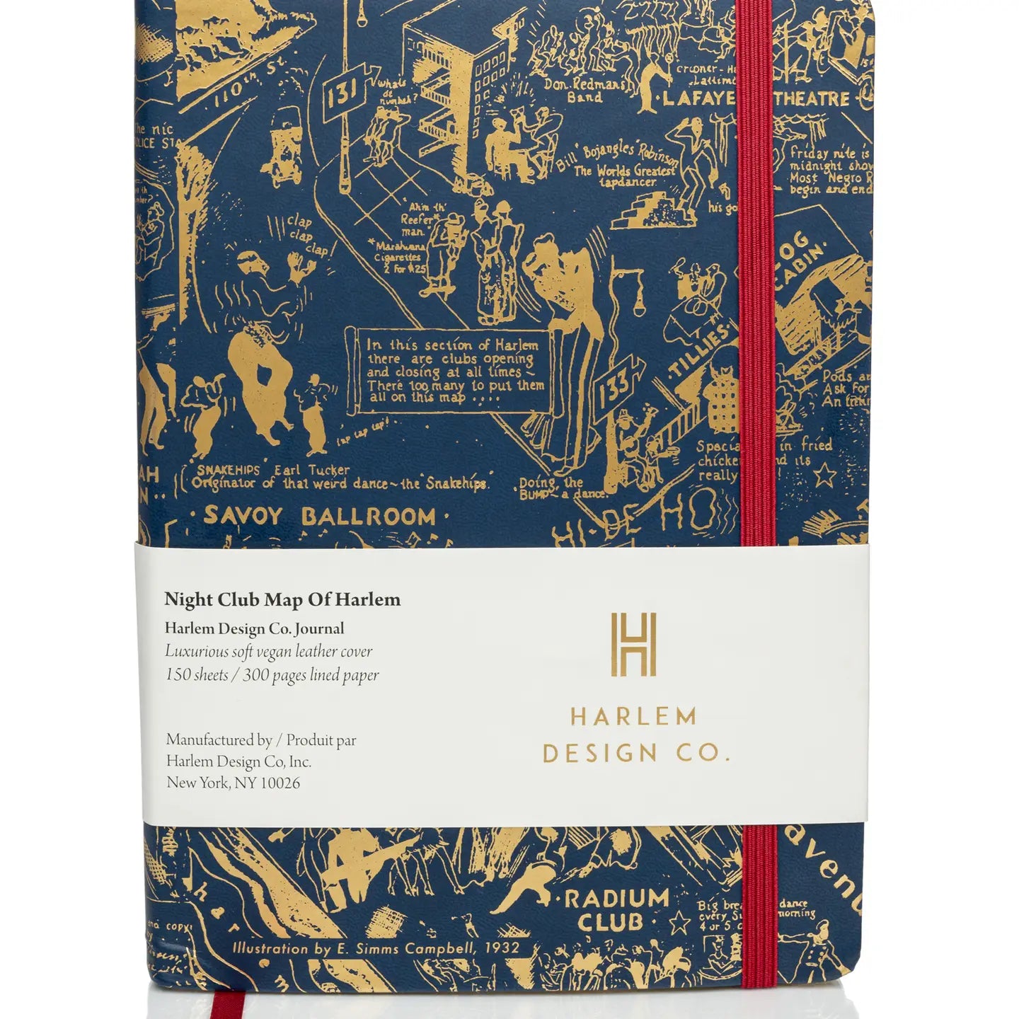 Night Club Map of Harlem Journal - Navy & Gold