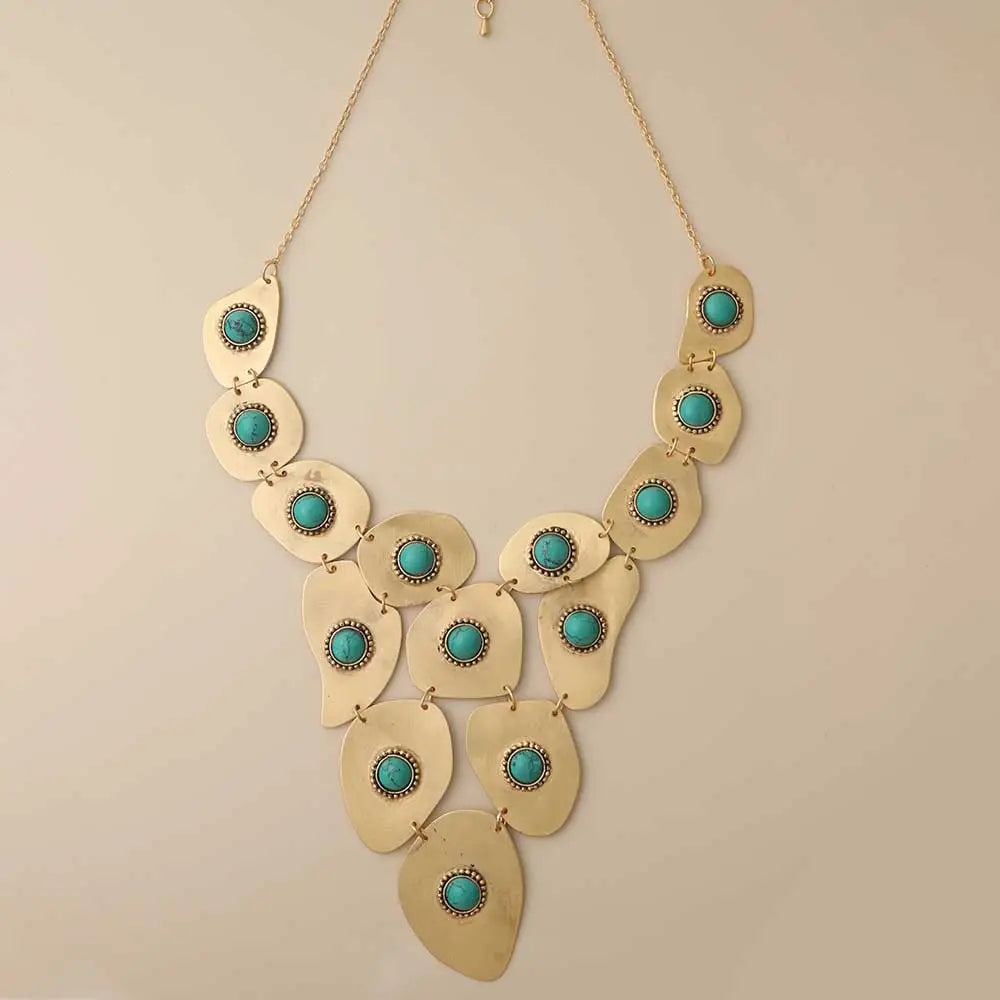 Gold-Tone Turquoise Beads Necklace
