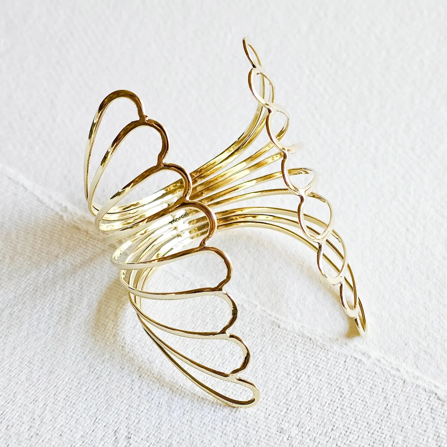 Brass Butterfly Scalloped Cuff